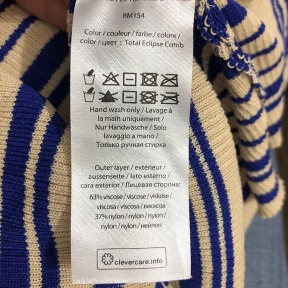 REMAIN Birger Christensen Joy Stripe Sweater In Total Eclipse Comb 38 NWT - Picture 6 of 6